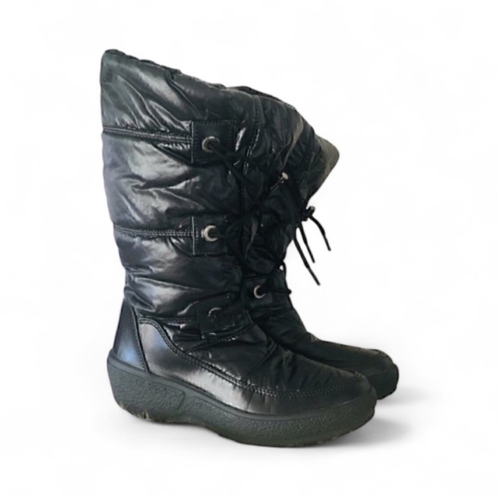 Black Faux fur lined waterproof winter boots NWOT